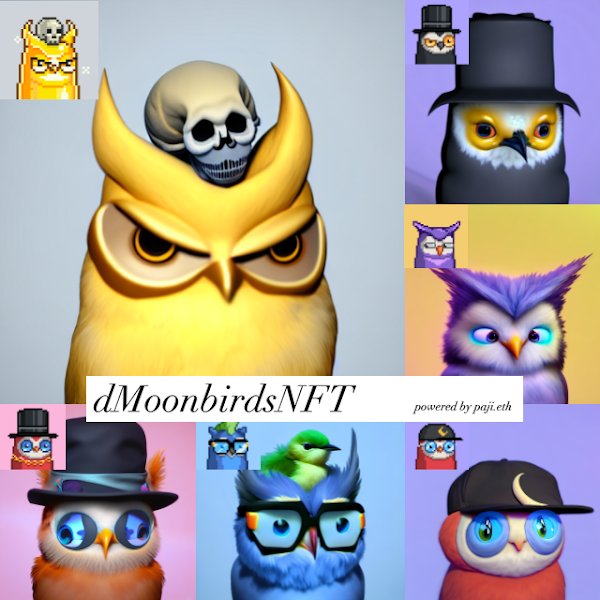 遅ればせながら <a href="/paji_a/">paji.eth</a> さんの『dMoonbirds』を無事確認。救済措置、ありがとうございます！
自分で絵が描けなくてもできること、たったひとりきりでもできることが垣間見られる、貴重なプロジェクト。

これがweb3の世界か……とあらためて感じる次第です。

#moonbirds
<a href="/moonbirds/">Moonbirds</a>
