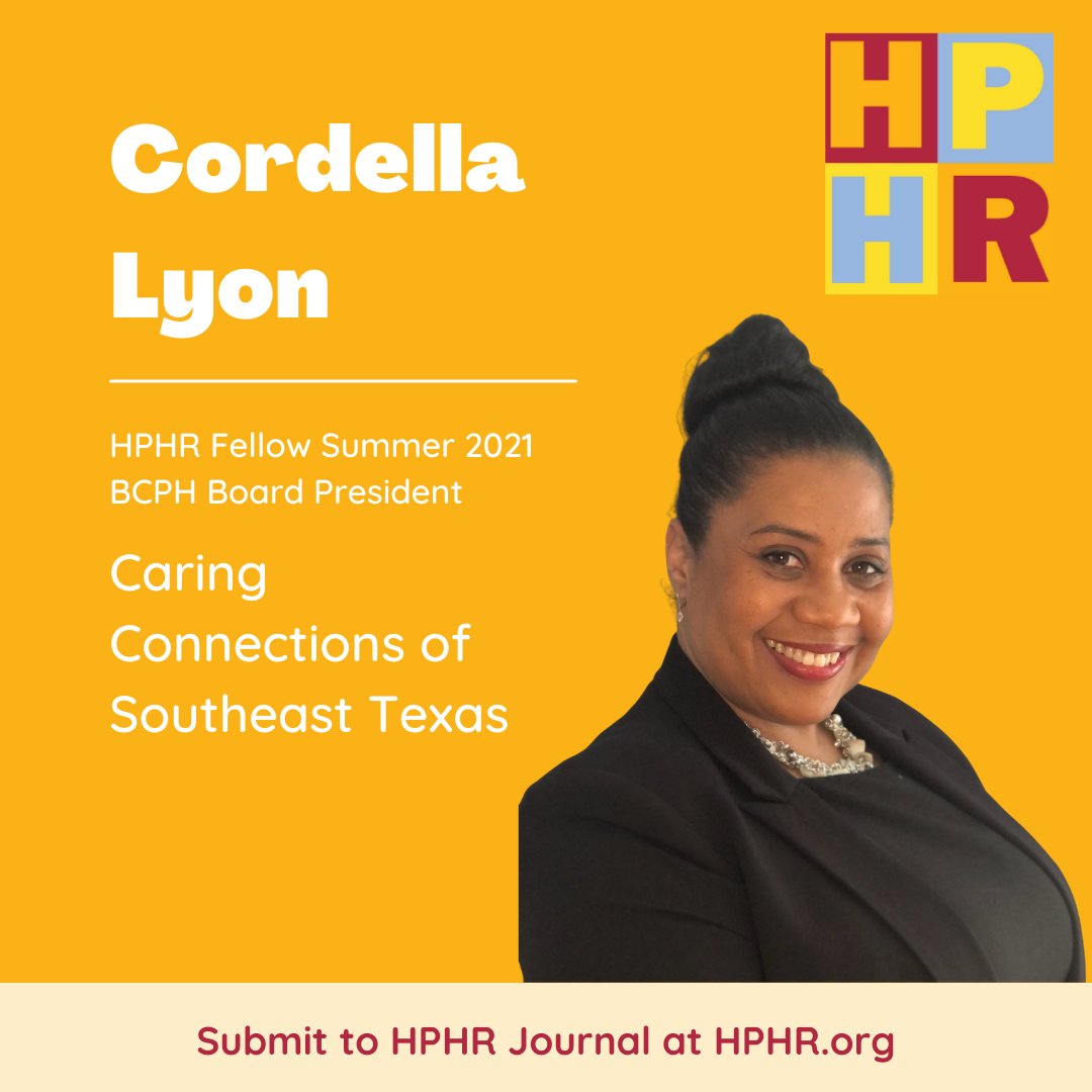 BostonCongress's tweet photo. Cordella Lyon an HPHR Summer 2021 Fellow, and the BCPH Board President is a Registered Nurse and Program Coordinator of Preventative Screening at Baptist Hospitals of Southeast Texas 📣

To read Cordella’s blogs, visit https://t.co/bwyMhxCOt9

#HPHRJournal #Fellowship #Leaders https://t.co/TpdVBUIAaz