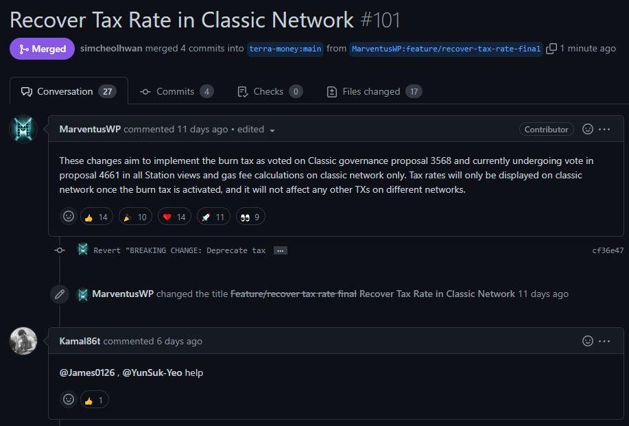 WhiteDevilXD's tweet image. BREAKING NEWS : TFL supports the 1.2% $LUNC on chain burn &amp;amp; has OFFICIALLY merged the new proposal (Confirming the September 20th #LUNC 1.2% burn!)

The burn is happening! 🔥🔥🔥🔥

Like &amp;amp; Retweet to spread the message
#LUNCARMY
