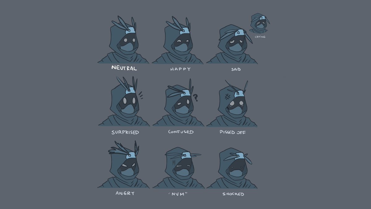 Before we started modeling our main character, we made sure we were going to be able to give him the expressiveness we needed. This is one of the expression sheet we did during the desing process.
#IndieDev #artistsontwitter #gamedevelopment