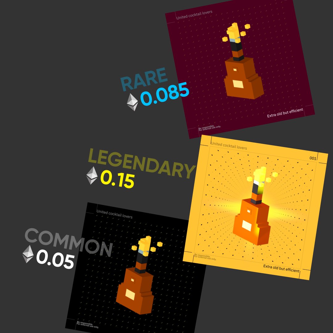 uclvrs's tweet photo. Here is prices for our NFTs 💰

#NFTRelease #nftsales #sale #etherum #Price  #Unitedcocktaillovers #Ukraine #War #HelpUkraine  #Stopwar #NFT #Charity https://t.co/stSiJfvWtP