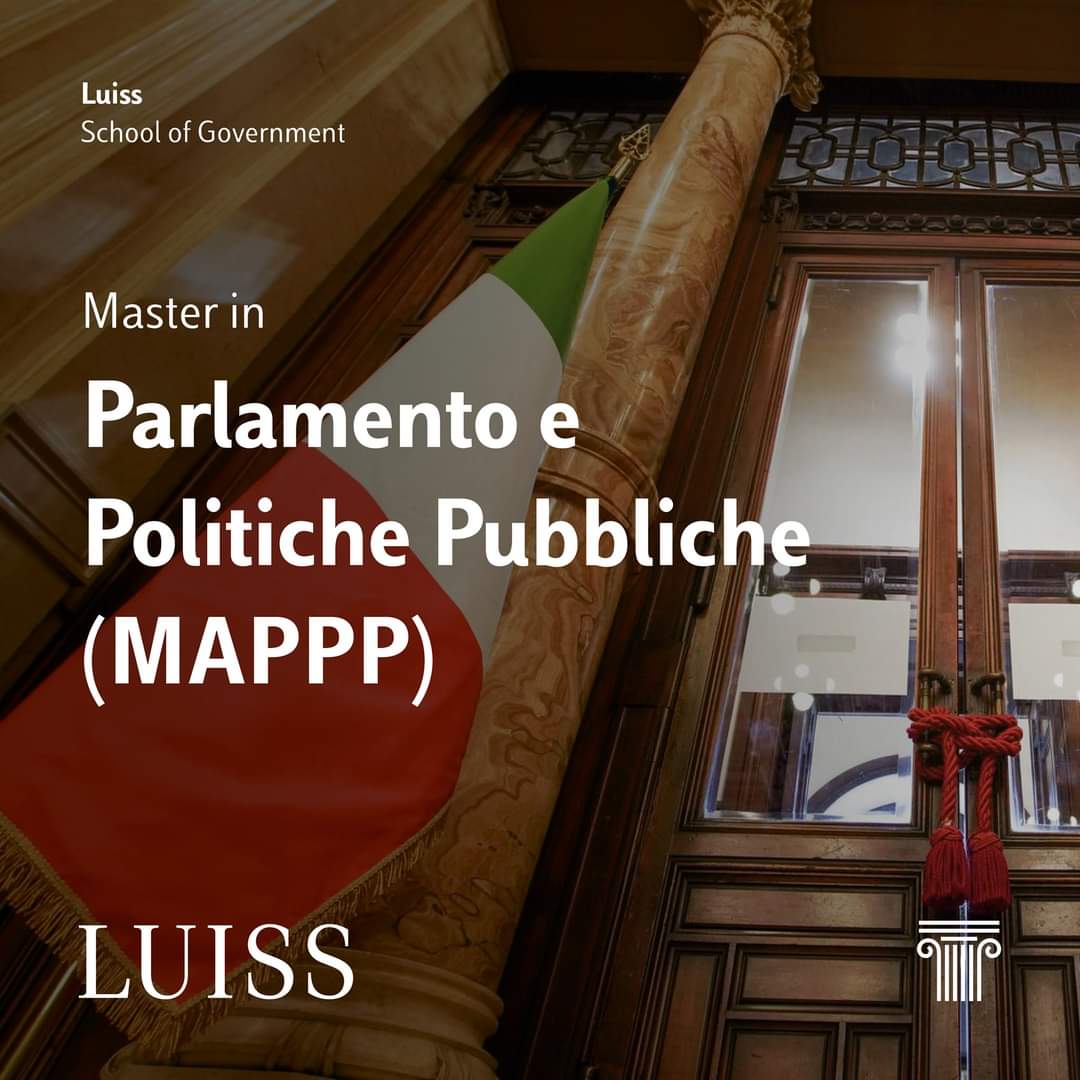 LUISSSoG's tweet photo. #SoG Offerta Formativa๐
Iscriviti al Master in Parlamento e Politiche Pubbliche (#MAPPP)โ๏ธ
๐กScopri qui come presentare la tua candidatura: https://t.co/9rDdJmZk0J https://t.co/tDa4JrB2M5