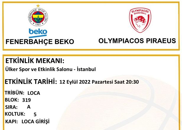 1 Kişiye Bu akşam oynanacak olan Fenerbahçe Beko - Olympiacos maçı Loca bileti hediye edeceğim lütfen gidebilecek olan arkadaşlar yazarsa sevinirim.

#FENERBAHÇEBEKO #İSTANBALLCUP #biletdevir #biletdevret #fenerbahçebilet #fenerbahçe