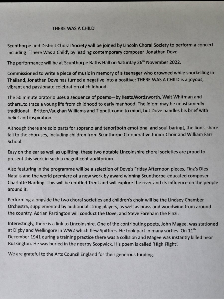 LincolnChoral's tweet photo. We're looking forward to our next major concert, joining with Scunthorpe and District Choral Society to present this rather special programme.

#LincsConnect https://t.co/9St6QNThmK