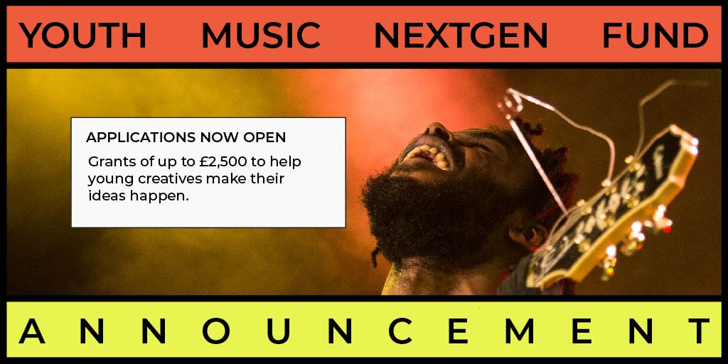YouthMusic's tweet photo. Applications for Round 4 of our #NextGenFund are now OPEN!
We're offering grants of up to £2,500 for musicians and creatives aged 18-25 (or 18-30 if you identify as d/Deaf or Disabled) to make ideas happen💡
Find out more and apply ⬇️
https://t.co/VXt5Cm0rqJ https://t.co/t5bJeyKEEH