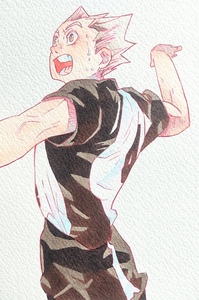 木兎さん描いたー！！！🏐🦉
 #模写イラスト  #ハイキュー