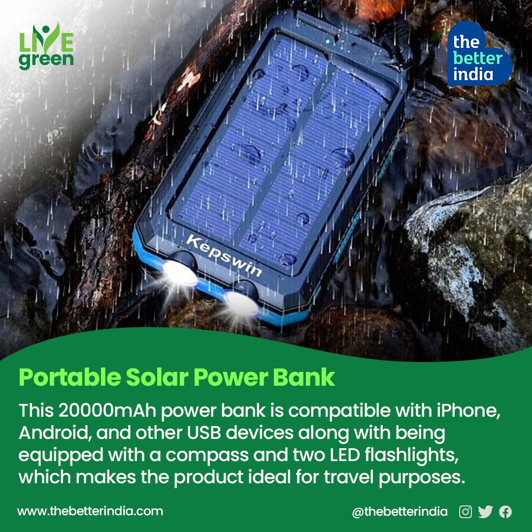thebetterindia's tweet photo. (4/5)
#LiveGreen #SustainableLiving #SolarGadgets #TheBetterIndia https://t.co/cjwVgygN2q