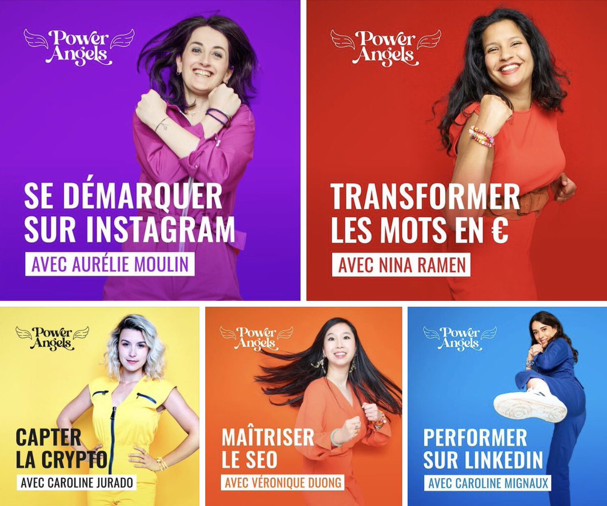 🚀 POWER ANGELS is OUT 

5 #podcasts avec
🔗<a href="/carolinemignaux/">Caroline Mignaux</a> pro de #Linkedin
📷 <a href="/3zestesdecitron/">Aurélie Moulin 🍋 Marketing Instagram</a> incollable sur #Instagram 
🍓<a href="/ninaramen/">Nina</a> star du #copywriting 
💎<a href="/CarolineJurado/">Caroline Jurado</a> reine #crypto 
🔍<a href="/veroduong/">Veronique Duong-Nguyen - SEO Google & Baidu</a> référente #SEO

🎧 powerangels.fr 

#powerangels #womenintech