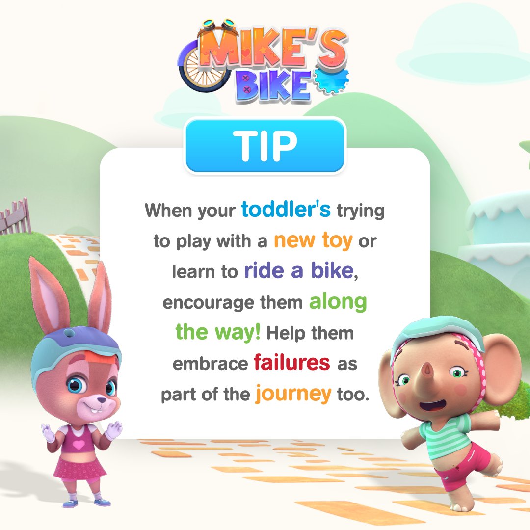 BabyTVChannel's tweet photo. Mikey's always got great tips to help you and your little one out! Especially on #NationalEncouragementDay! 

Tag a fellow #Parent who loves a parenting top tip 💖

#BabyTV #MikesBike #ParentingTips #Biking #ToddlerTV #ForMums #ForKids #ForDads #Fatherhood https://t.co/gGUCW1CIlH