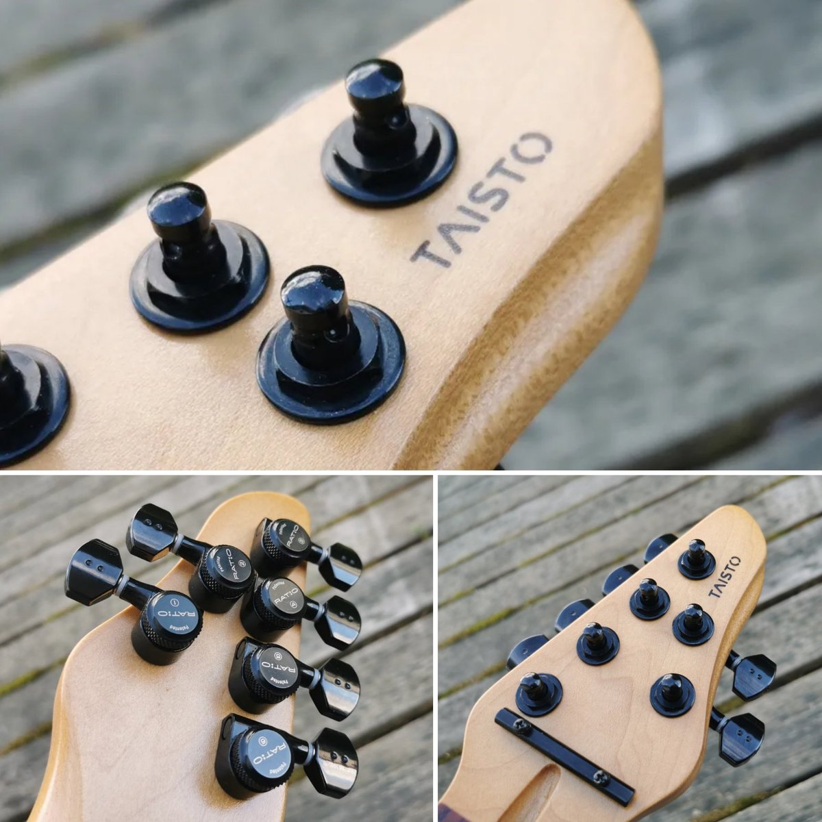 TaistoGuitars's tweet photo. FIRENZA series Floyd Rose variant 4-2 headstock with Ratio tuners waiting for body to be stringed. Neck finished with satin nitrocellulose lacquer.

#taistoguitars #firenzaseries #floydroseguitar #ratiotuners #graphtechratiotuners #nitrocelluloselacquer #mapleneck #gitarre https://t.co/YgsC5vn6iT