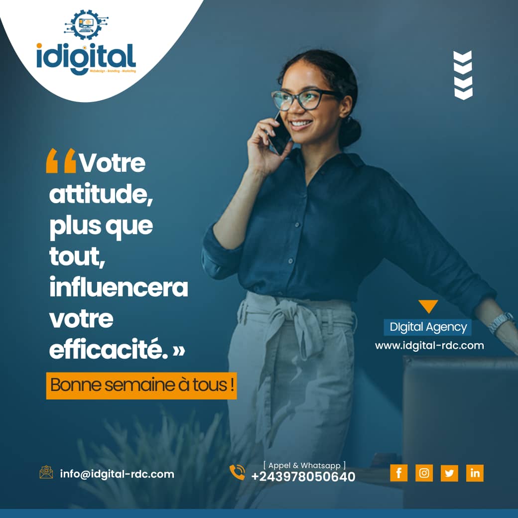iDigitalCreate's tweet photo. #LundiMotivation
Votre attitude, plus que tout, influencera votre efficacité.
Bonne semaine à toutes et à tous
#creativeidigital #digitalmarketingagency #socialmediamarketing #graphicdesign #webdesign #marketingdigital #webdevelopment #freelance #iDigital https://t.co/w88p0yQ0ve