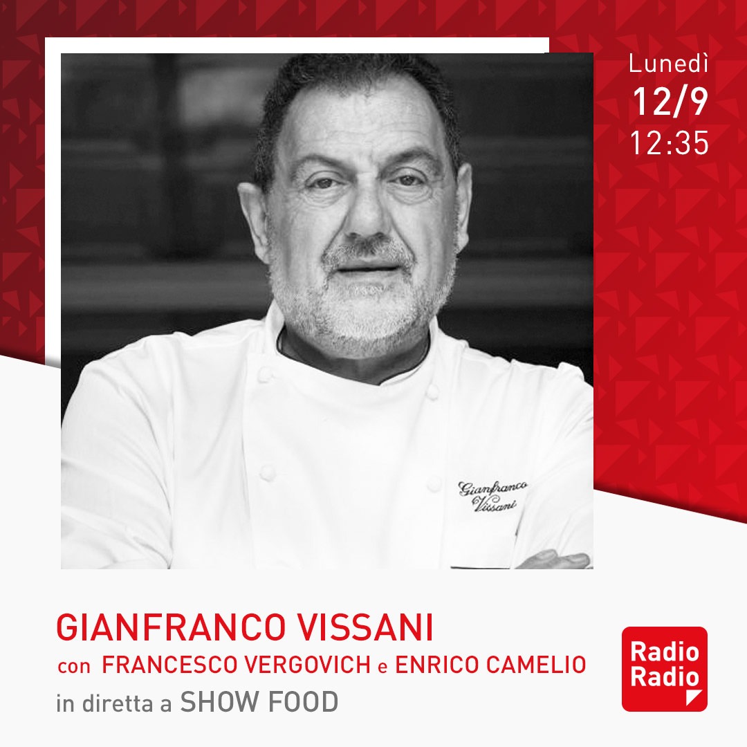 RadioRadioWeb's tweet photo. ▶️ Non perdetevi #ShowFood
⏰ In diretta dalle 12:05 abbiamo come ospiti lo Chef Igles Corelli, Rossella Macchia e Monica Leofreddi
❗️ Dalle 12:35 ai microfoni Dominga Cotarella, Gianfranco Vissani e Valerio M. Visintin https://t.co/HBgoipEl3S