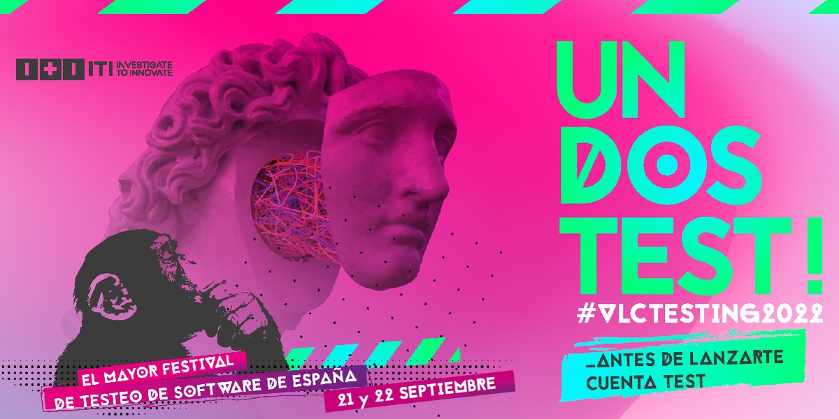 VLCTechCity's tweet photo. 🎟️ El mayor festival de testeo, #VLCTESTING2022, vuelve a València de la mano de @ITI_TIC 

Descubre la últimas tendencias y herramientas relacionadas con el desarrollo de #software 👾

📍 Espai Rambleta, 21 y 22 septiembre

¡No te lo pierdas! 👉 https://t.co/ffGCZpAjfc https://t.co/ONEVYaCojM