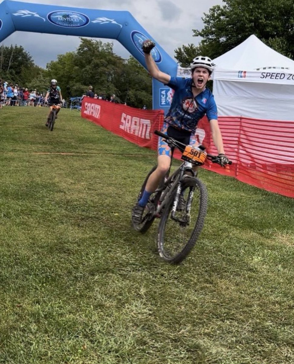 aelepisto's tweet photo. My favorite Marshal Mountain biker bringing home is FIRST WIN!!!! That face!! 🧡🧡💙💙
#gomarshals https://t.co/6rhn72HH11