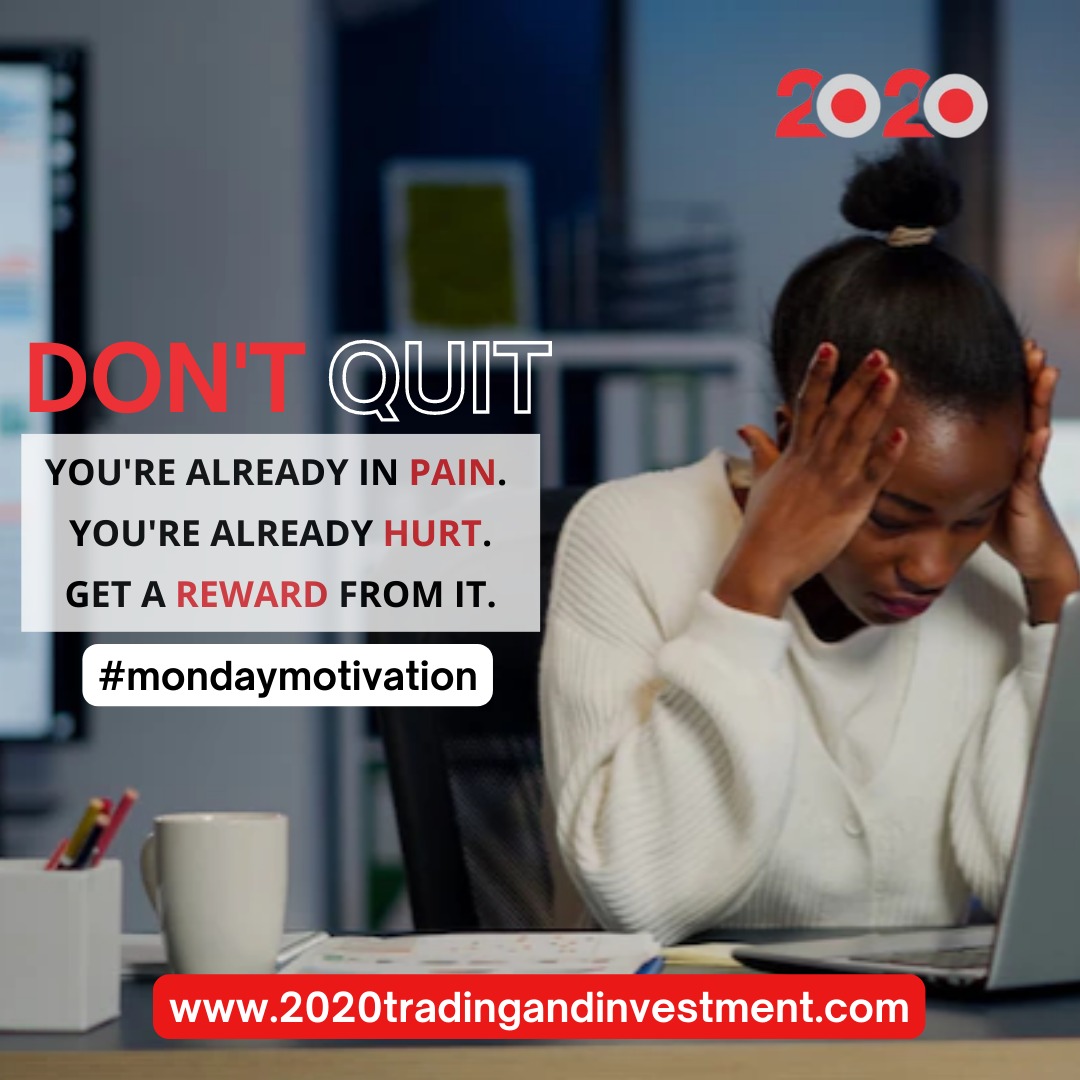 2020Tradingand1's tweet photo. It's too early to quit

You're already in Pain. 
You're already hurt. 
Get a reward from it.

.
.
.
.
#monday #mondaymotivation #abujacryptotraders #ethereum
#turkeyinvest #turkeyinvestment  #realestate  #abuja 
#abujainvestors #abujabusiness 
#investment  #realestateagent https://t.co/2vKsfFdFr2