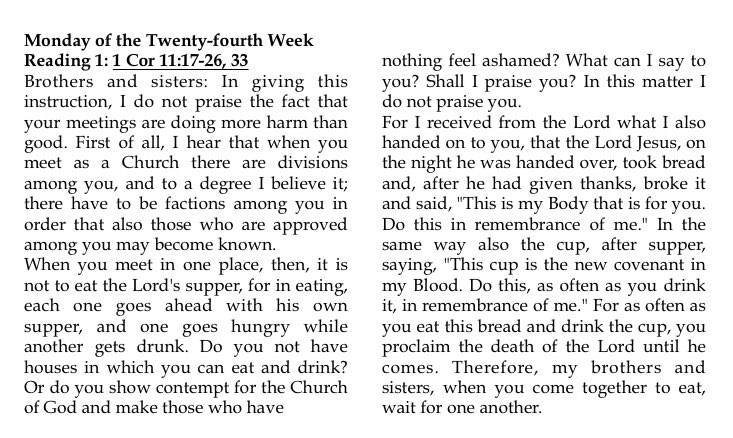 bpdflores's tweet photo. «And you make those who have nothing feel ashamed?»

The apostolic narrative of the Lord's Supper “the night he was handed over etc” tells of the poverty of the Lord, the dispossession &amp; vulnerability he accepted to save us. And we forget the poor? https://t.co/VpgBWb4Yvm