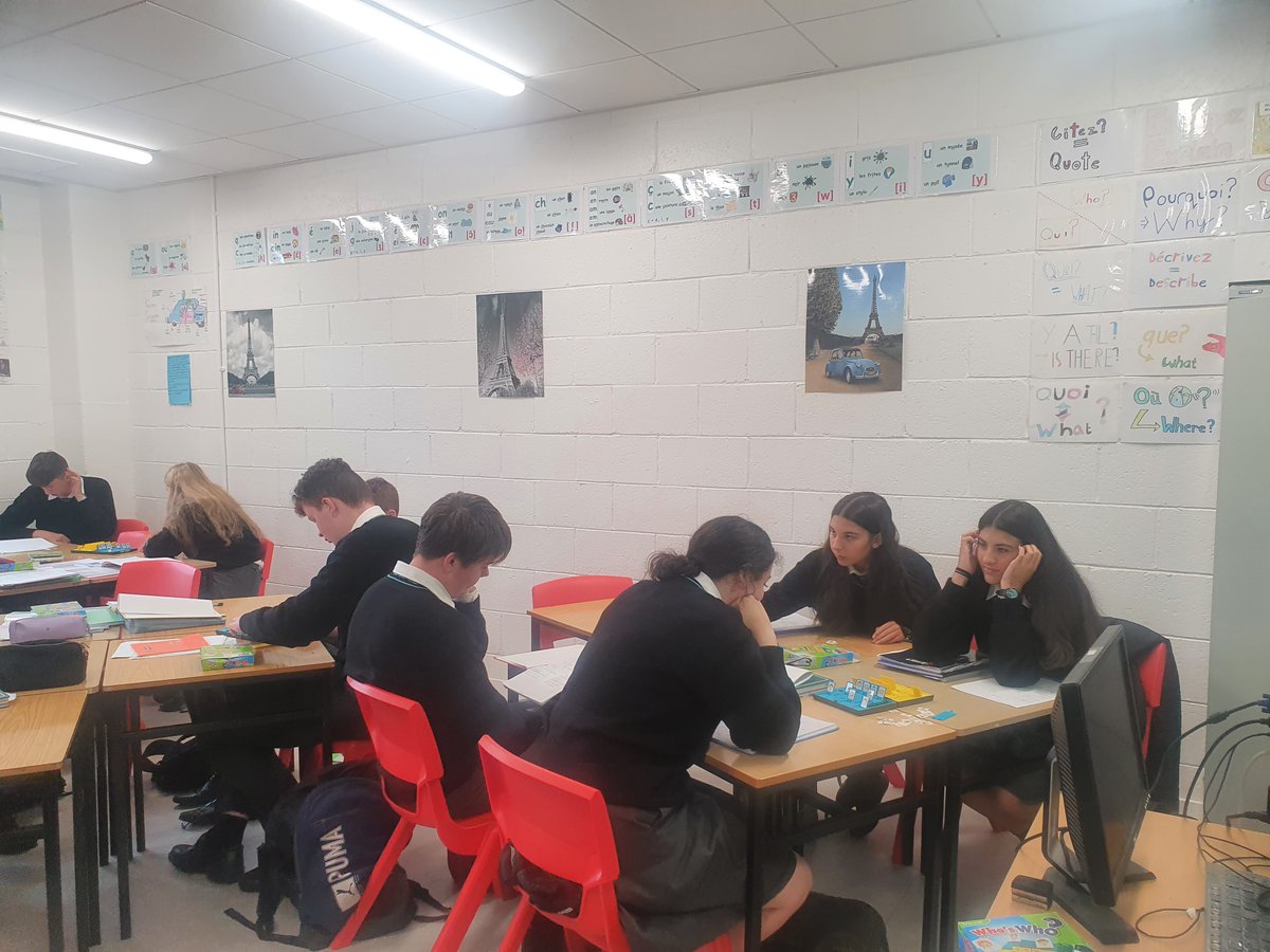 StDavidsSS's tweet photo. Our TY students practising their descriptions in French by playing Guess Who. A classic that just keeps on giving! #activemethodologies https://t.co/i7DC2093AB