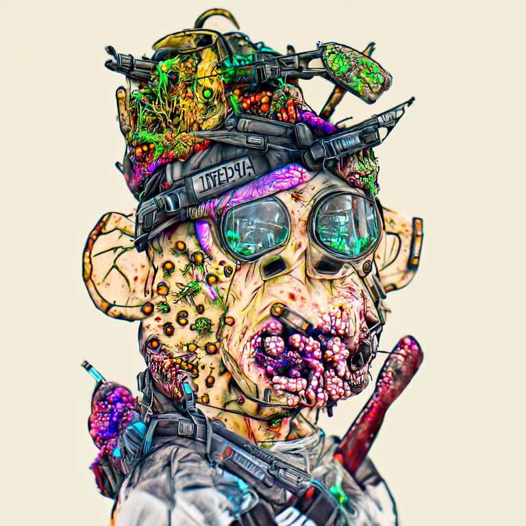 Sn34ky_Steve's tweet photo. Normally my NFTs are safe in my wallet. Don't know why my @DDApeClub got infected. 
@InfectedMob can you do something please? Look at this sick #NFCTD ape @MarcG0611 @DanielWise83  @90Payan https://t.co/U7XwZ8iUvK