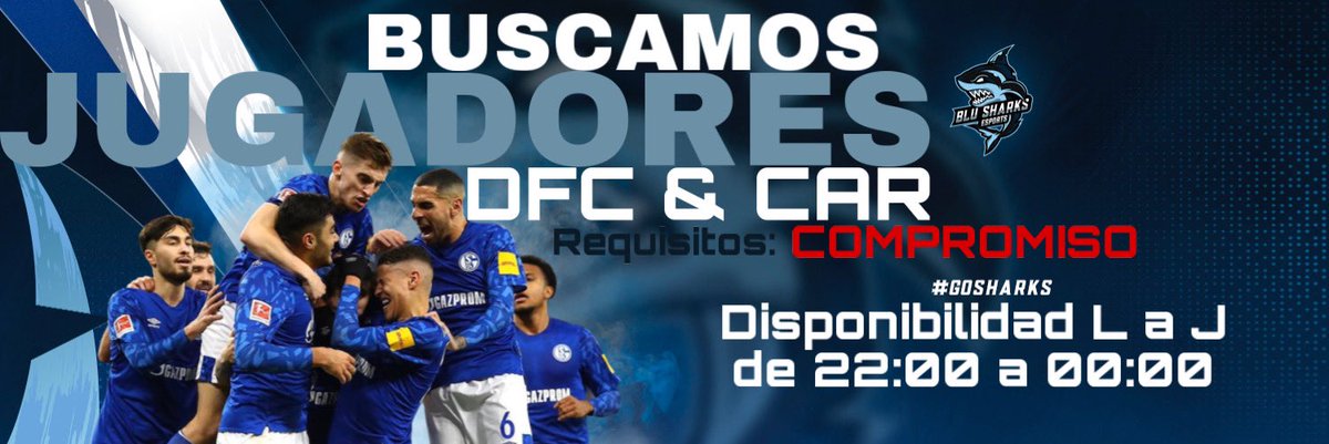 Tras la salida de 2 de nuestros 🛡DFC titulares por temas laborales/personales nos disponemos a buscar zageros de cara a #FIFA23

📑Requisitos: Experiencia minima en Reg, Compromiso, Disponibilidad y micro.

Equipo serio y en crecimiento.

Se agradece ❤️&amp;🔂