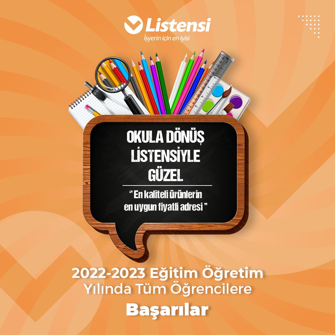 Listensicom's tweet photo. Okula dönüş Listensiyle güzel 😊
2022-2023 Eğitim Öğretim Yılında Tüm Öğrencilere Başarılar.

#listensi #okul #kırtasiye #okuladönüş #uygunfiyat #kaliteliürün https://t.co/HJkYSoBOD9