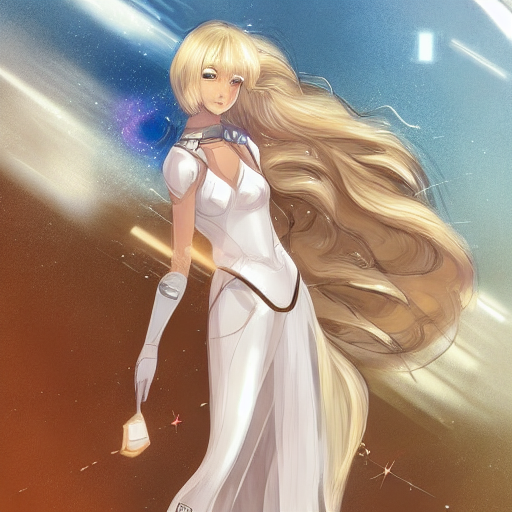 「"a beautiful Gundam with blonde wavy lon」|薮原圭人のイラスト