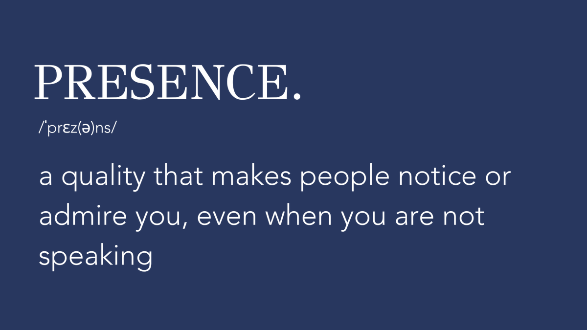 If we want our audience to see us, hear us and remember us, then we want to create maximum PRESENCE in the room. Presence comes into force when the speaker is calm, centred and engaged with the present moment. #publicspeaking #presence #present