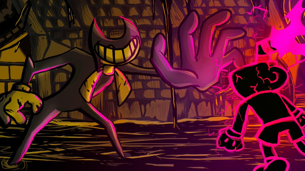 bonety12's tweet photo. two nightmares meet in the same universe.
#Cuphead #cupheadfanart  #Bendy_and_the_ink_machine #BENDY #BATIM #batdr  #fanart https://t.co/nojdqzjkwV