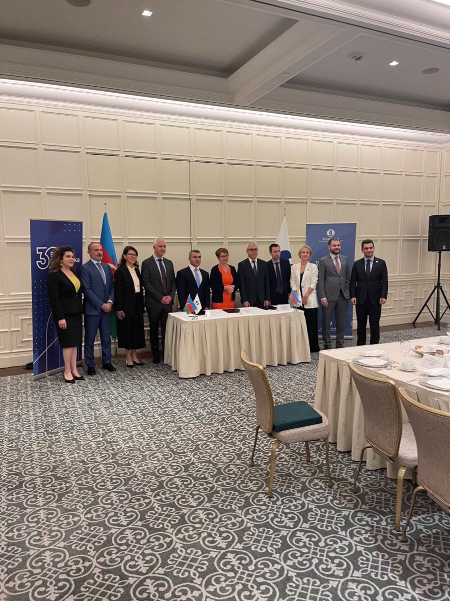 EBRD's tweet photo. Our @OdileRenaud is in Baku, where she signed an agreement to extend trade finance support to local #SMEs across the country. 

Together with our longstanding partner @Bank_Respublika, we are promoting foreign trade in Azerbaijan. https://t.co/kG21zzVvSZ