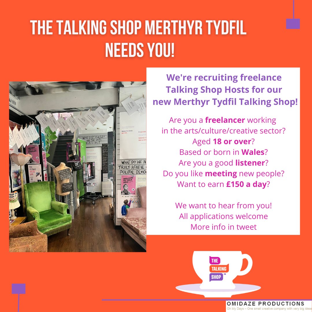 PAID CALLOUT! We're recruiting Talking Shop hosts for our brand new Merthyr Tydfil shop. Please RT. Find out more here: omidaze.co.uk/blog/come-and-…