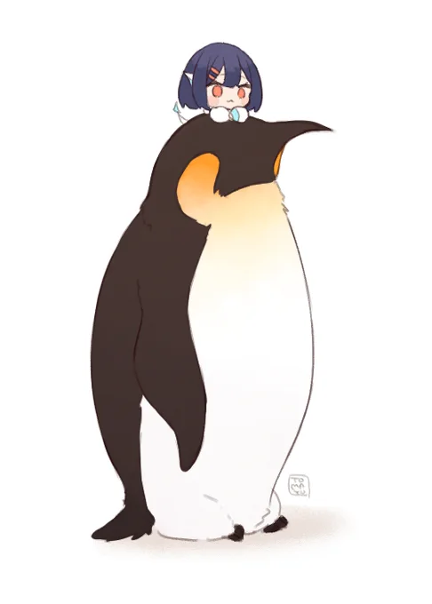 落書きあたたかみのあるペンギン 