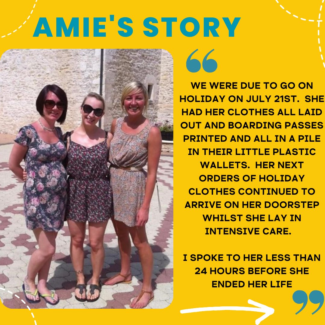 SpotSignSuicide's tweet photo. Trigger Warning - Suicide. (This post contains a real life story.)

Here's more of Amie's Story.

@MindInMidHerts_ 
#smashthestigma #suicideprevention #suicideawareness https://t.co/52HQhf8k3W
