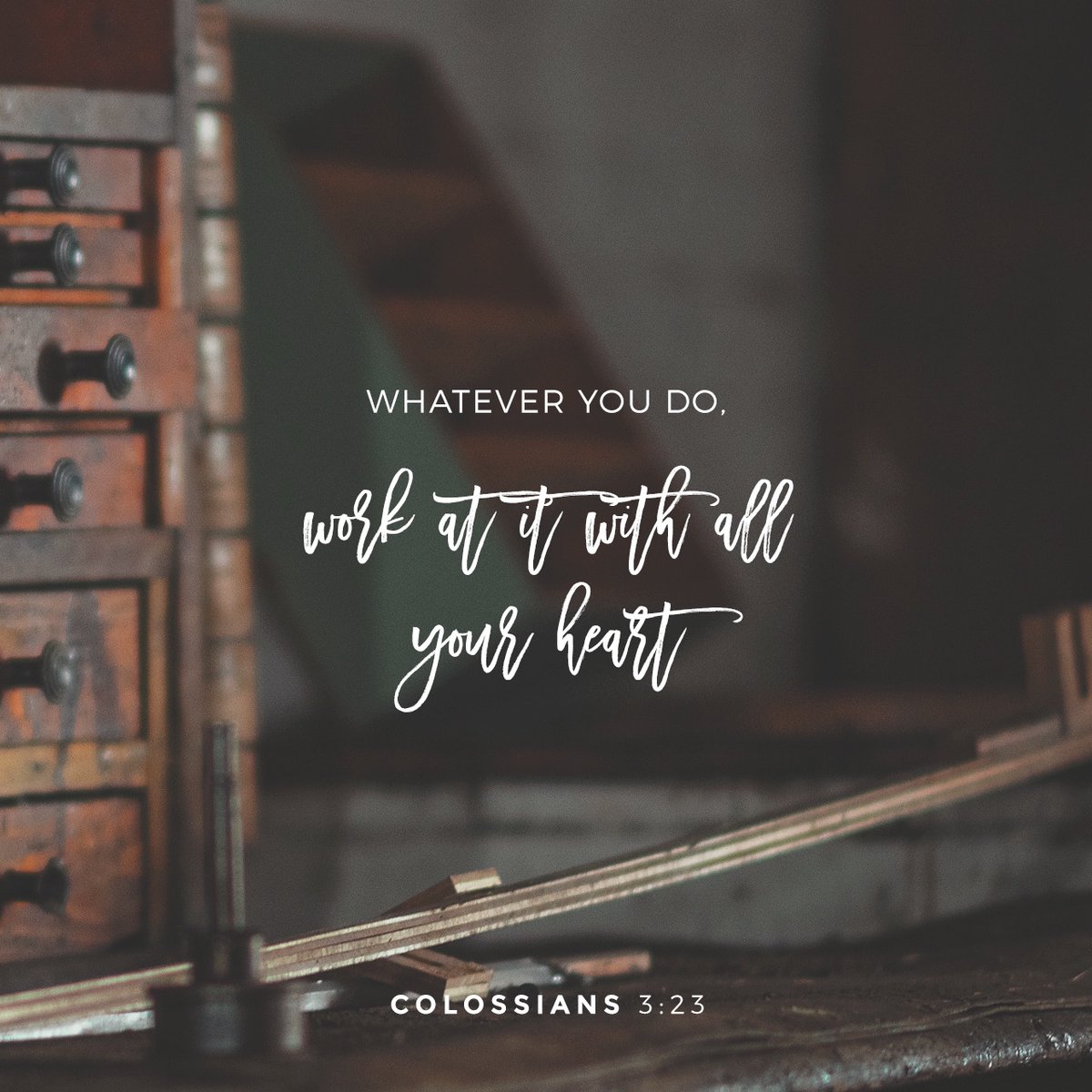 LocalvineyardVA's tweet photo. “Work willingly at whatever you do, as though you were working for the Lord rather than for people.”
Colossians 3:23 NLT https://t.co/dLcDfR0KNs