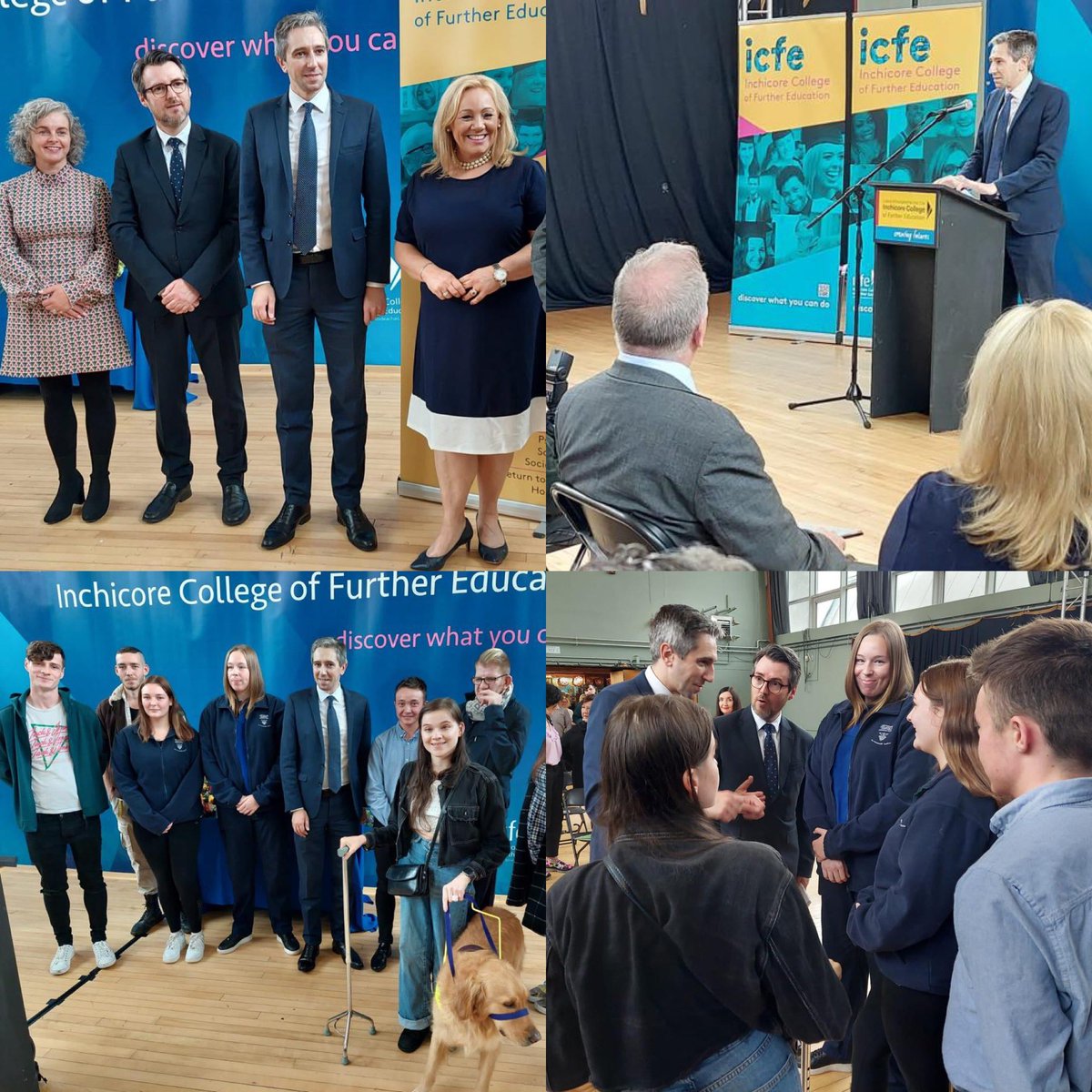 SimonHarrisTD's tweet photo. Good to be in @ICFEofficial today with my colleague @SeeryKearney to announce an expansion of the college. The new development will replace prefabs, provide modern facilities, make the campus energy efficient, improve access. Crucially it will enable even more courses be provided https://t.co/t56JjiFQqn