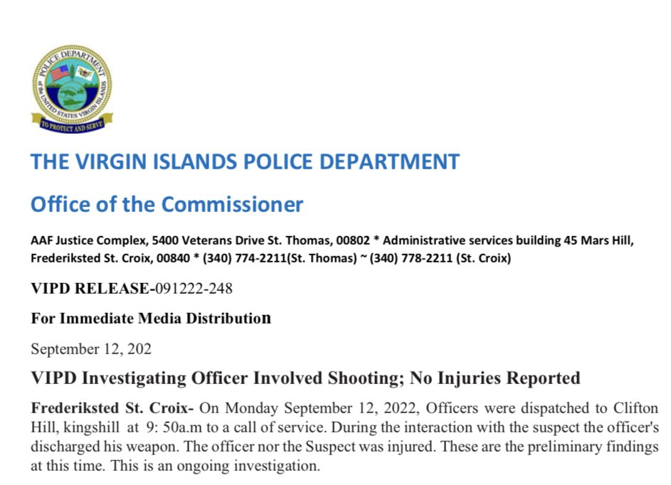 United States Virgin Islands Police Department on Twitter "VIPD