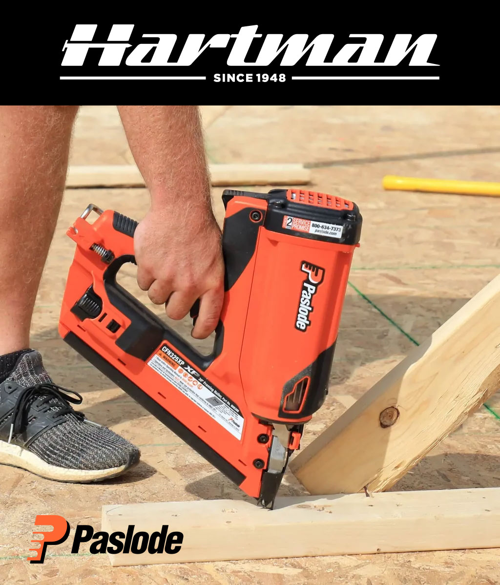 Paslode Cordless XP Framing Nailer Bonus Kit -$399 comes with nailer, two batteries, two fuel cells, and 200 nails in one package! bit.ly/3TNetzp

#HartmanIndco #HartmanNails #Paslode #FramingTools #NailerKits