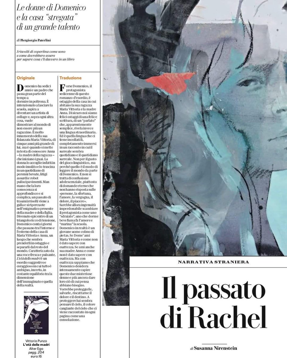 «Siamo felici ostaggi di una felice scrittura, di un 'parlato' che, apparentemente semplice, rivela invece una lingua straordinaria.»

Su <a href="/Robinson_Rep/">Robinson di Repubblica</a> di sabato <a href="/PierPaterlini/">Piergiorgio Paterlini</a> parla di "L'età delle madri". 
Qui in ritardo ma molto grato.