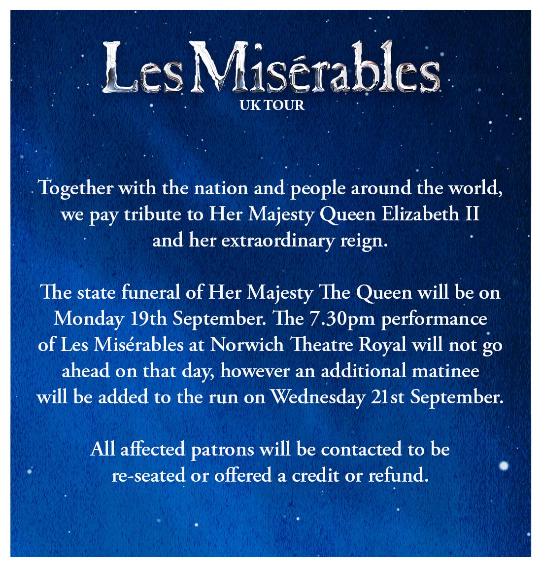 lesmisofficial's tweet photo. An update from #LesMizTour. https://t.co/th3baEhDCp