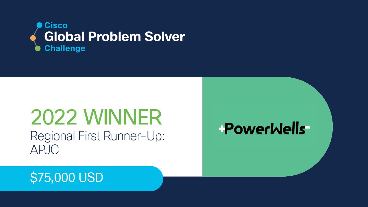 🥇 Congrats to @PowerWellsOrg from Australia for winning a $75,000 USD Regional First Runner-Up (APJC) Prize! 👉 Winning Solution: Repurposing electronic waste to tackle energy poverty. ow.ly/QWzo50KBhPt @Cisco #CiscoCSR #GlobalProblemSolverChallenge