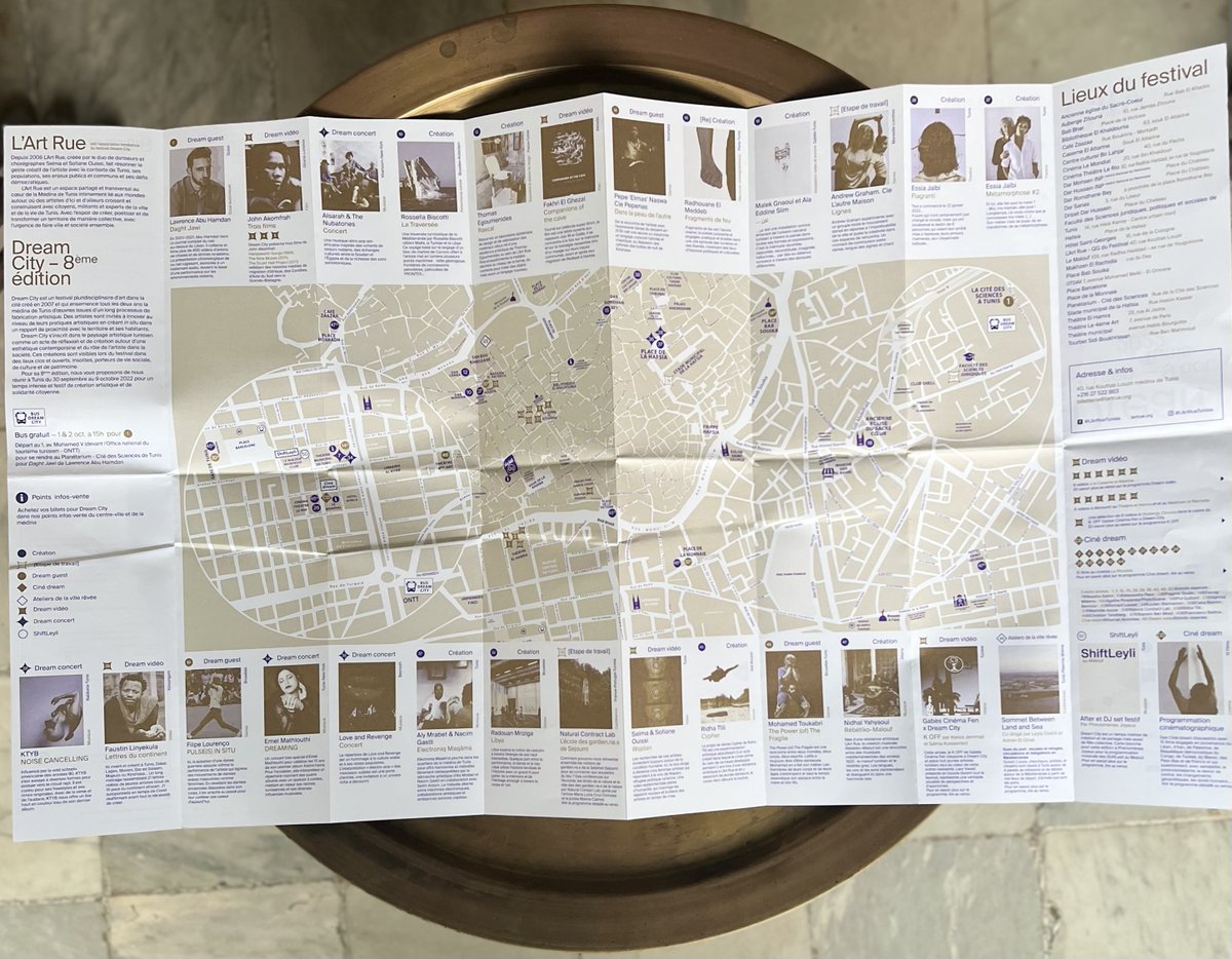 LArtRueTunisie's tweet photo. 🟡J -18 Dream City 2022 |La carte est en ligne !
La carte Dream City déjà en ligne sur notre page web et très bientôt diffusé dans les lieux culturels et de loisirs de la ville grâce à nos bénévoles !
⤷https://t.co/PaRWPbJmPO...
#dreamcity2022 #followthemap #dreamvolunteers https://t.co/7pINHVHIzu