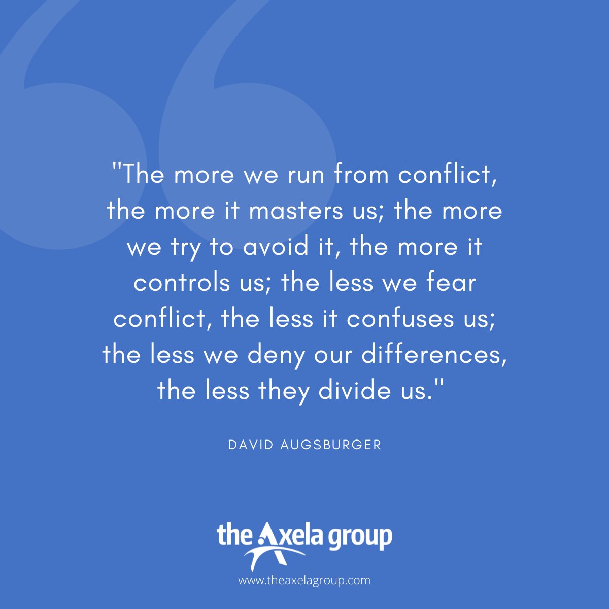 AxelaThe's tweet photo. Conflict happens. At The Axela Group, we equip individuals and teams to engage productively in conflict and leverage the power of difference. This week, we'll be featuring a few resources and tips on #ProductiveConflict...so stay tuned! https://t.co/cPcf5j77c9