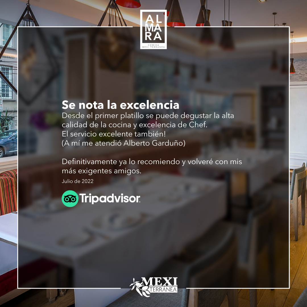 En Almara estamos sumamente orgullosos de nuestro equipo porque sin ellos, la calidad de los ingredientes, la aportación creativa de nuestro Chef Ejecutivo Luis Rodríguez y la dirección de nuestro Chef Ejecutivo Guy Santoro no tendrían ningún valor ¡Gracias por su confianza!