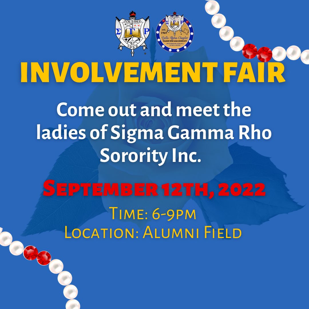 pvamupoodles's tweet photo. Today Today Today! 
Come out and meet the ladies of The Oh So Divine Delta Alpha Chapter of Sigma Gamma Rho Sorority Inc. from 6-9pm at the Alumni Filed.
We will see you there! 💛💙🐩 https://t.co/M3lhbUFSYF
