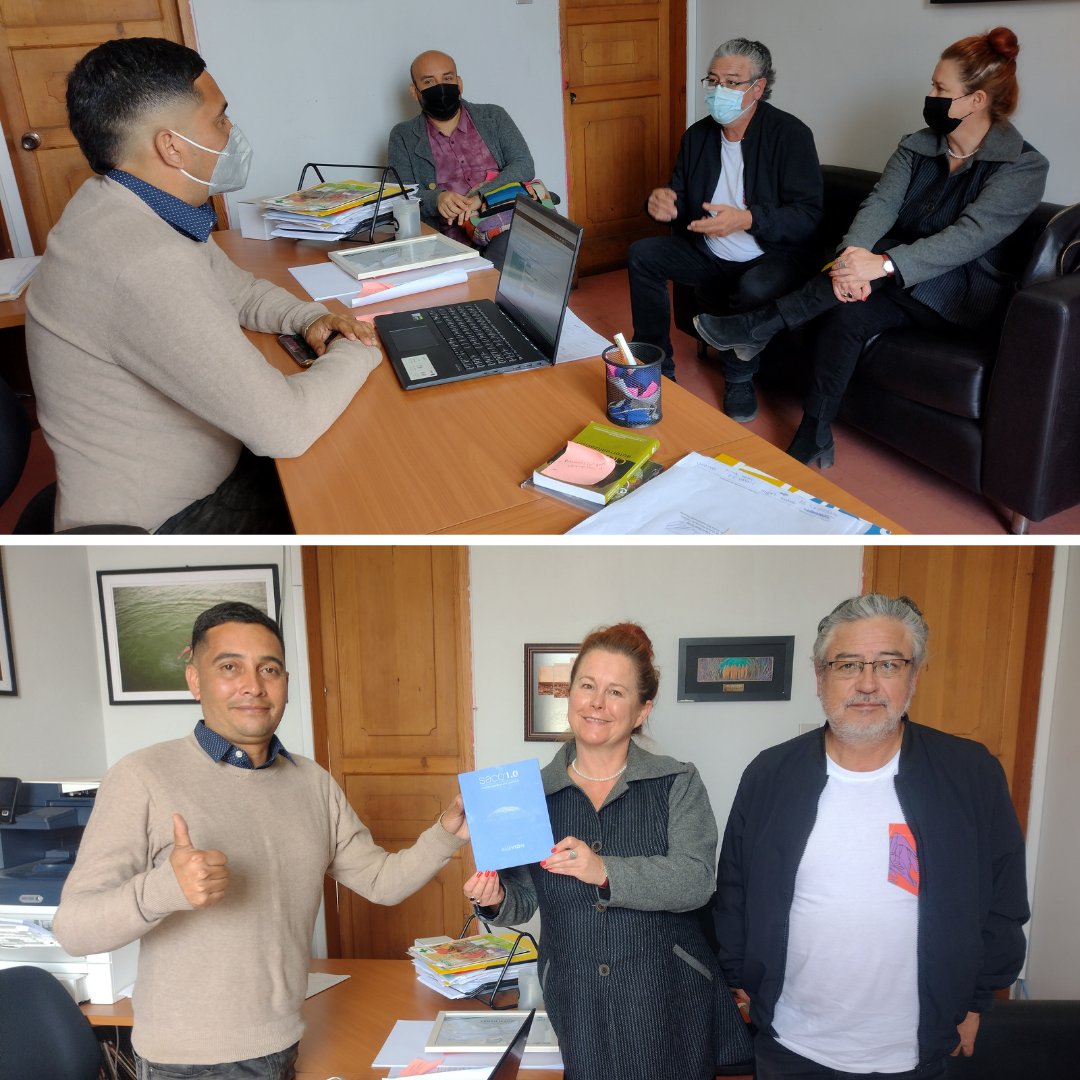 El pasado jueves nos reunimos con representantes de la Corporación Cultural <a href="/Bienal_SACO/">SACO Bienal de Arte Contemporáneo</a>, quienes año a año realizan La Bienal de Arte Contemporáneo. Nos reunimos inicialmente pensando en la posibilidad de proyectar acciones de arte contemporáneo en nuestro puerto de #Tocopilla