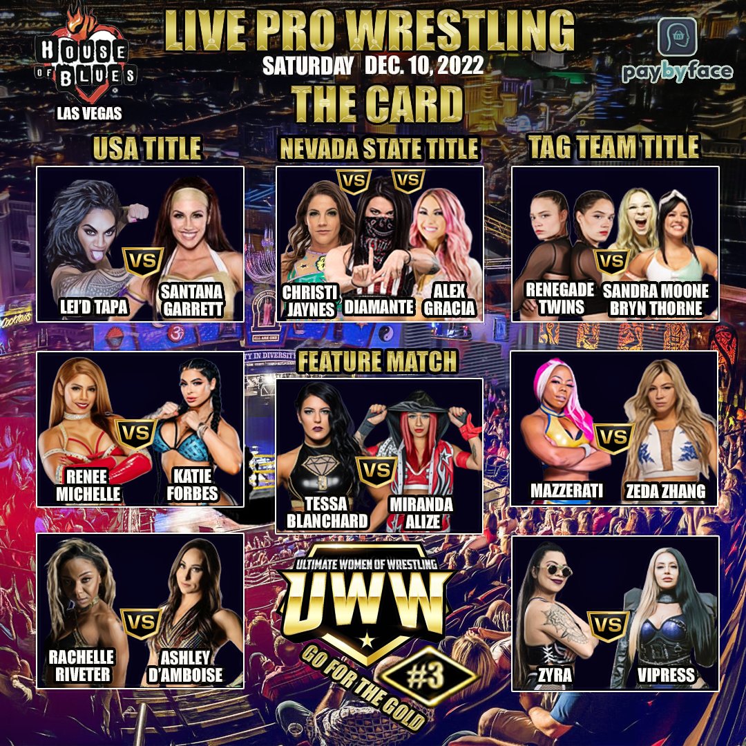 Ultimate Women Of Wrestling 🤼‍♀️🎰🎲 on X: THE CARD IS SET! The countdown  is on for ULTIMATE WOMEN OF WRESTLING's UWW #3 GO FOR THE GOLD. For the  first time ever LIVE