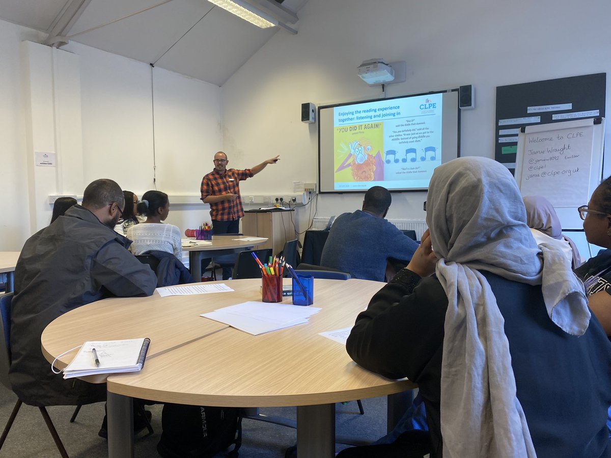 Thanks to <a href="/KatherinePechey/">Katherine Pechey</a> for organising a fab afternoon <a href="/clpe1/">CLPE</a> for <a href="/LsbuTeacher/">LSBU Education</a> cohort as part of their core English module. We explored the wonderful children’s lit collection with <a href="/Phoebe_Or_Not/">Phoebe Demeger (mostly on hiatus)</a> &amp; @jamiew8092 led a great session on choosing &amp; using quality texts 📚 #PGCE