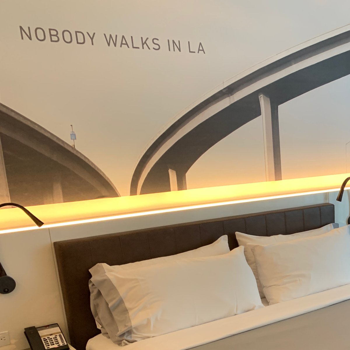 RichSaskal's tweet photo. Speaking of infrastructure, I’m in LA for @TheBondBuyer #CaliforniaPublicFinance and my hotel room comes with a dystopian warning https://t.co/JLifAD1O5j