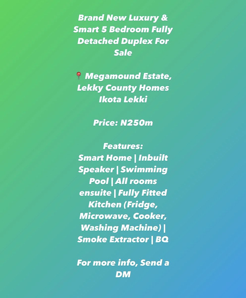 gidi_group's tweet photo. Today’s Deal…
Send a DM for more Info!

#property #sale #rent #lekki #vgc #ikoyi #realestate #land #investment #gidigroup #gidideluxeproperties #trending https://t.co/LwEwelzAI8