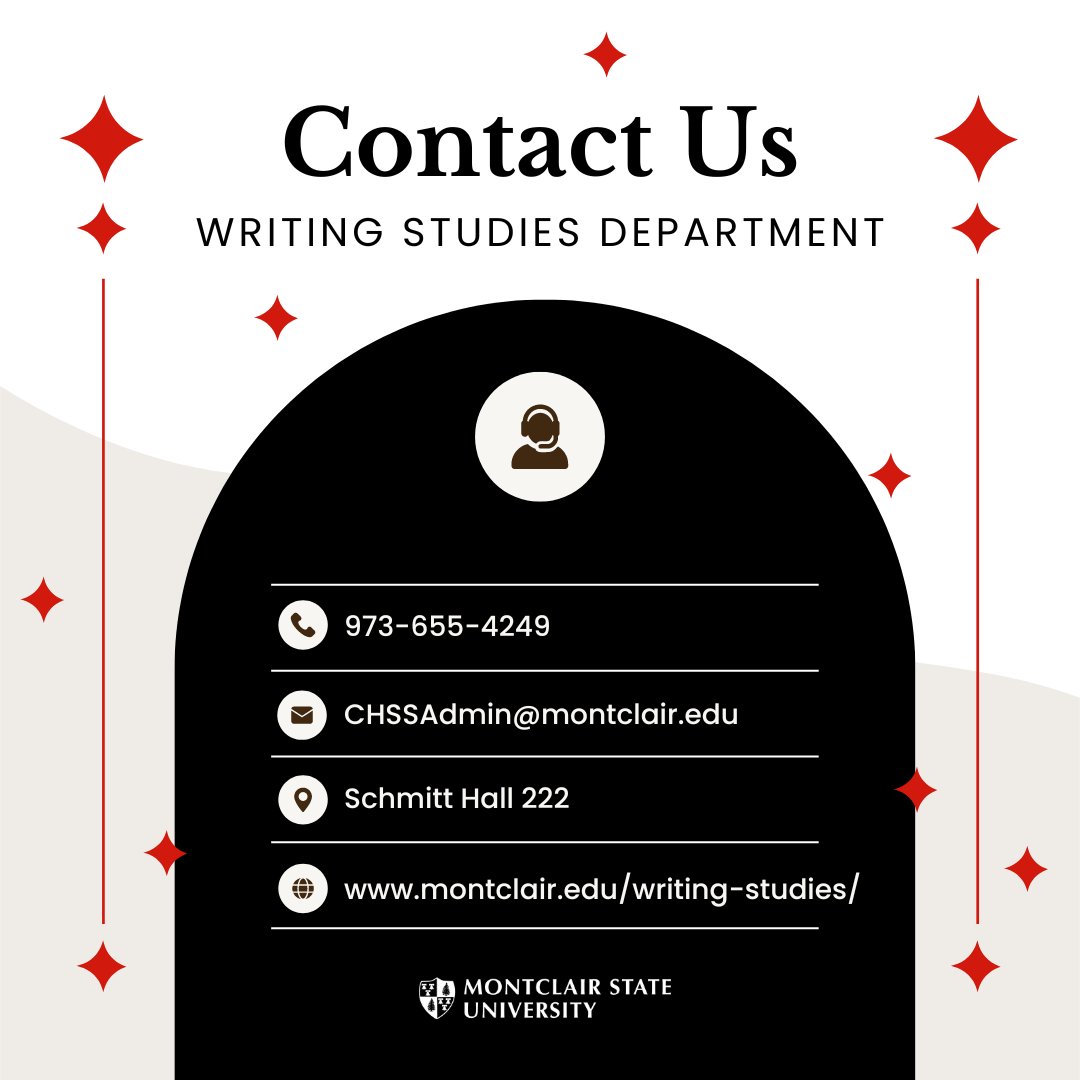 MontclairWRIT's tweet photo. If you need immediate assistance between the hours of 8:00 am and 4:00 pm, Monday through Friday, email CHSSAdmin@montclair.edu for assistance.
#PublicAndProfessionalWriting #PPW #MontclairPPW #WritingStudies #Writing #WritingCommunity #MontclairStateUniversity #MontclairState https://t.co/1mPz6EofwL