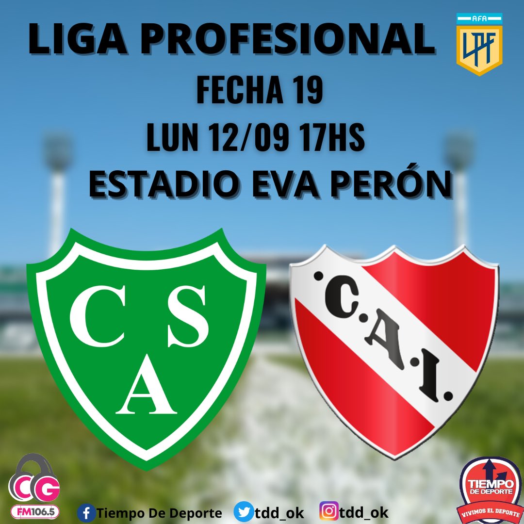 tddok1's tweet photo. #LPF ⚽️
Fecha 1️⃣9️⃣
Hoy 17hs 🕔
Eva Perón 🏟 
#Sarmiento 🆚 #Independiente 
🎧 @FmLaGuapa 
Relata @Nicolassby 🎙 
Comentan @cruzjigonzalez &amp; Eduardo Barbieri 👥
Estudios Alejandro Leon 💻

La Guapa FM 106.5 📲
https://t.co/jbkVo7rRrT ⌨️

#VivimosElDeporte #SomosTDD #VamosVerde https://t.co/YV2hPKjNj1