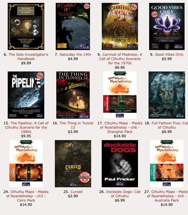call of cthulhu premade adventures